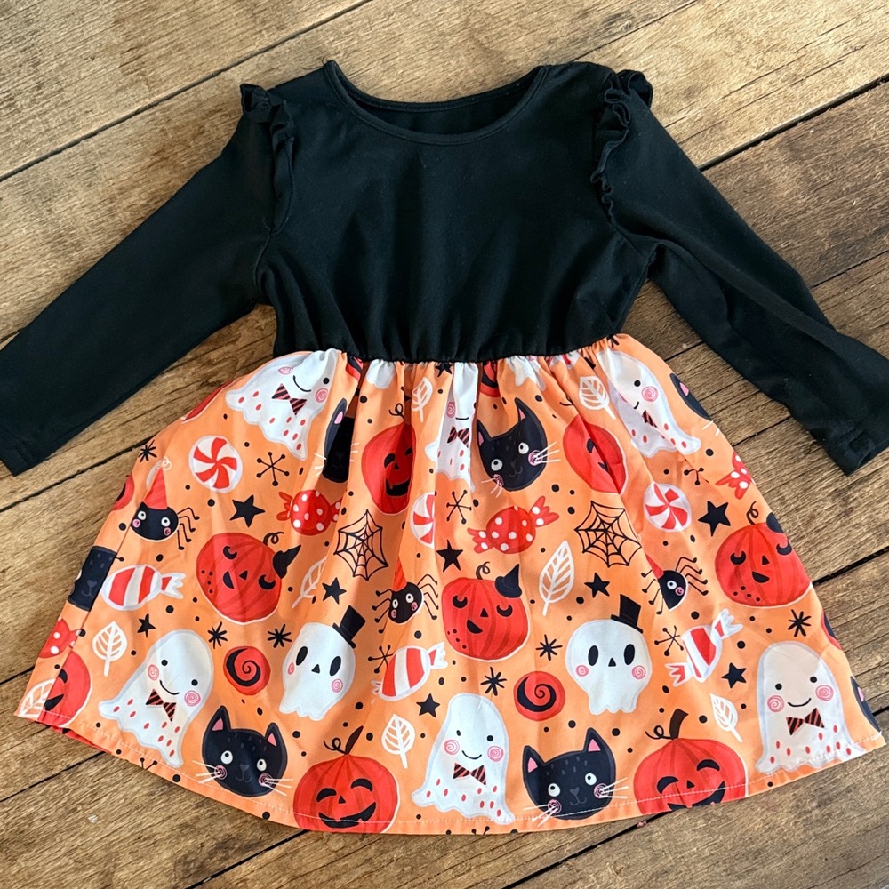 Halloween Themed Black and Orange Dress